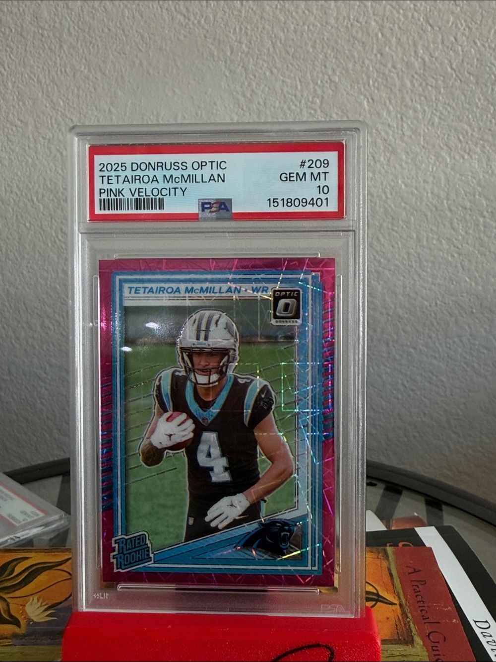 Tetairoa McMillan - 2025 Donruss Optic Pink Velocity 51/99 - PSA Gem Mint 10